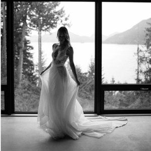 Dan Jones Ivory Silk Organza Overskirt